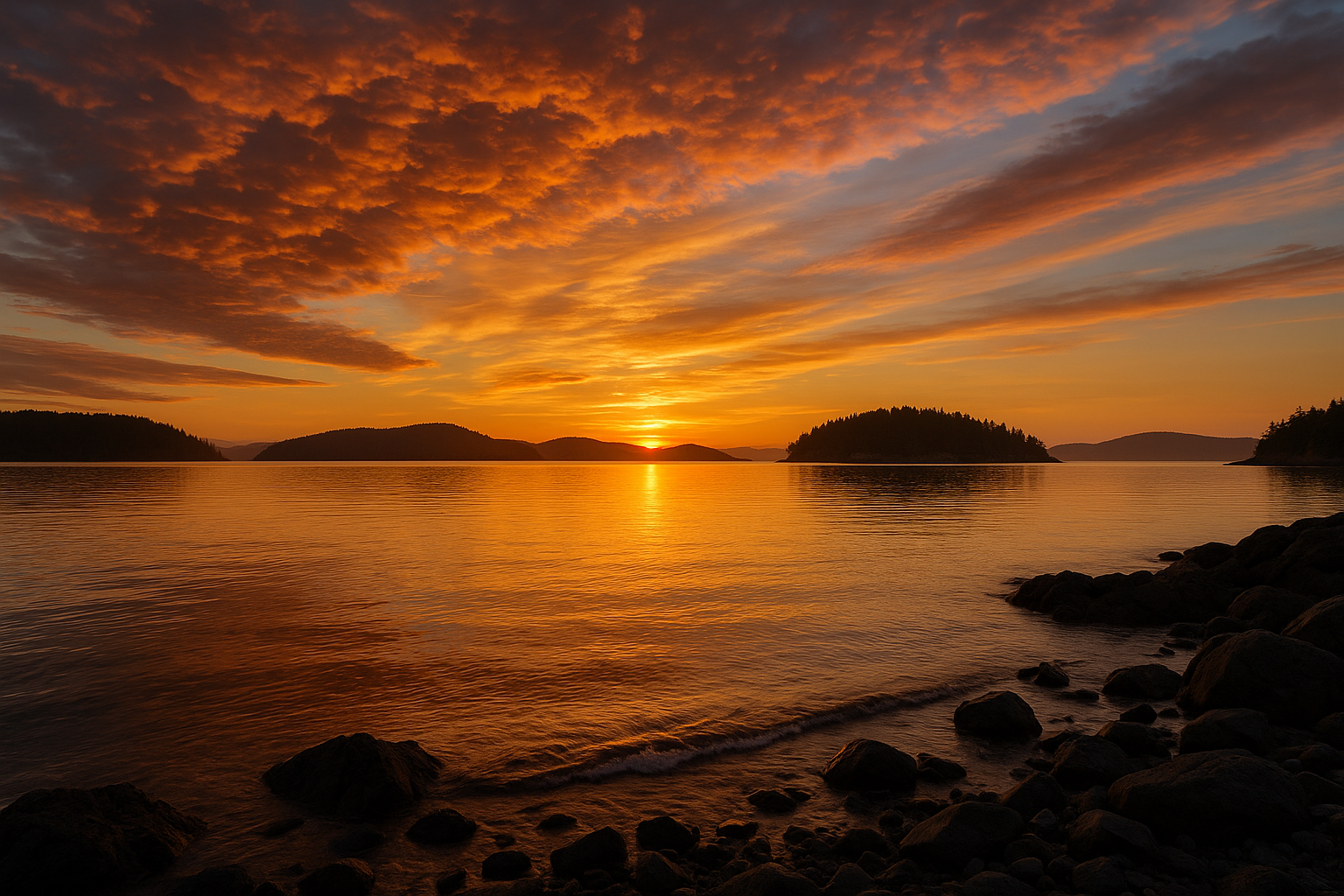 sunset san juan islands